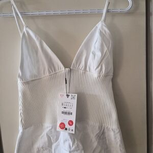 Zara White Sleeveless Dress